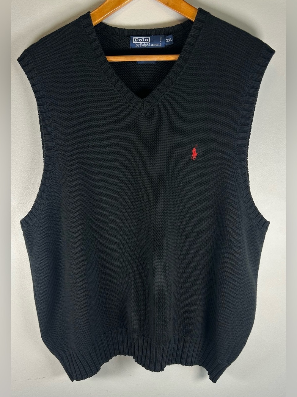 Polo Ralph Lauren Men’s Knit Sweater Vest Size XXL Red Pony 100% Cotton EUC
